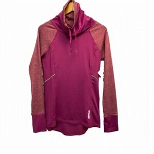 Reebok Elevate funnel neck running pullover sz XS slim fit reflective